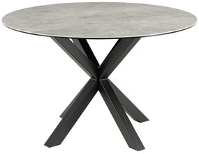Τραπέζι Oakland 1008, Μαύρο, Γκρι μάρμαρο, 76cm, 46 kg, Γυαλί, Κεραμικός, Μέταλλο | Epipla1.gr