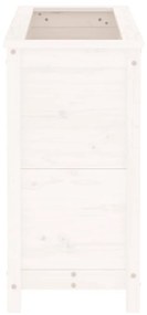 Ζαρντινιέρα Λευκή 82,5 x 40 x 78 εκ. από Μασίφ Ξύλο Πεύκου - Λευκό