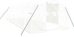 vidaXL Θερμοκήπιο Λευκό 24 μ² 8 x 3 x 2 μ. με Ατσάλινο Πλαίσιο