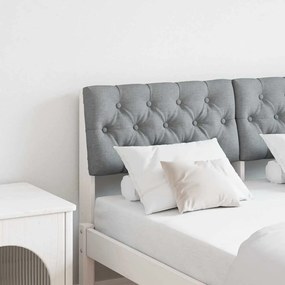 vidaXL Ταπετσαρισμένο κεφαλάρι Ανοιχτό γκρι 120 cm