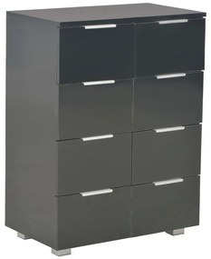 vidaXL Μπουφές Ψηλός Γυαλιστερός Μαύρος 60x35x80εκ. Επεξεργασμένο Ξύλο