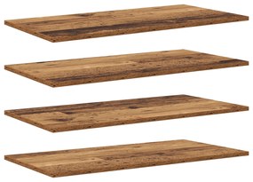 vidaXL Δίσκος Βιβλιοθήκης 4 pcs Καφέ 100 x 40 x 1.5 εκ. Μοριοσανίδα