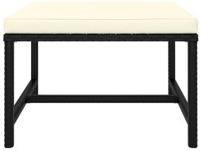 vidaXL Υποπόδιο Τμηματικό Μαύρο από Συνθετικό Ρατάν με Μαξιλάρι