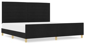 vidaXL Μαύρο Κρεβάτι από Ύφασμα 200x200 εκ