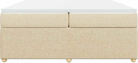 vidaXL Κρεβάτι Boxspring με Στρώμα Κρεμ 200x200 εκ. Υφασμάτινο