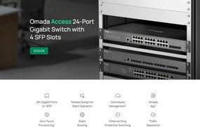 TP-LINK Omada access switch SG3428, 24-Port Gigabit, 4x SFP, V2.40