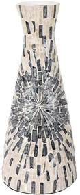 Βάζο Με Κοχύλια 944-124-004 18x43cm White-Grey Bamboo