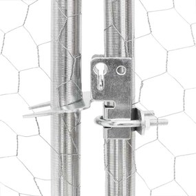 vidaXL Κλουβί Σκύλου Εξωτερ. Χώρου με τρεχάλα 7x2x1,5μ. Γαλβαν. Ατσάλι
