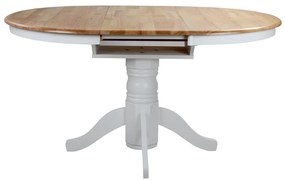 ΤΡΑΠΕΖΙ ΞΥΛΙΝΟ ΣΕ WHITE WASH ΧΡΩΜΑ Φ106(+40)x78Υ εκ.COUNTRY STYLE