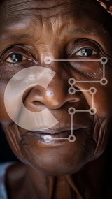 Intra Συλλεκτικό Ξύλινο Παζλ Plywood  4mm - Ηλικιωμένη γυναίκα με ζεστή έκφραση Σε Ξύλινο Κουτί - Διαστάσεις Puzzle: 10x10 cm – 25 κομμάτια