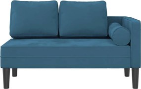 vidaXL Ανάκλιντρο Μπλε Υφασμάτινο με Βελούδινο