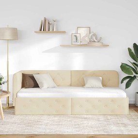 vidaXL Κρεβάτι Γωνίας Κρεμ 80 x 200 cm ύφασμα