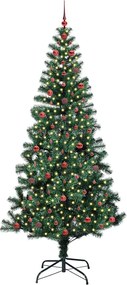 vidaXL Τεχνητό προφωτισμένο Χριστουγεννιάτικο δέντρο Πράσινο 240 cm