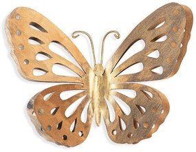 Megapap Διακοσμητικό Τοίχου Butterfly Μεταλλικό Χρυσό 29x32εκ.
