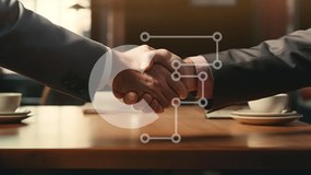 Intra Συλλεκτικό Ξύλινο Παζλ Plywood 4mm - Χειραψία που συμβολίζει την επιχειρηματική συμφωνία Σε Ξύλινο Κουτί - Διαστάσεις Puzzle: 10x10 cm – 25 κομμάτια