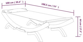 vidaXL Ξαπλώστρα Εξ. Χώρου Ανθρ. 100x188,5x44 εκ. Μασίφ Λυγισμένο Ξύλο