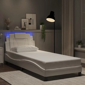 vidaXL Πλαίσιο Κρεβατιού Viana με LED Χωρίς Στρώμα Λευκό 80x200 εκ.