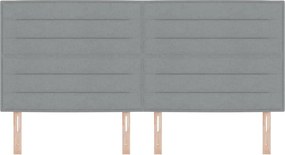 vidaXL LED κεφαλάρι με κεφαλάρι Ανοιχτό γκρι 200 cm Πολυεστέρας