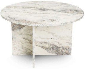 Τραπέζι Σαλονιού Harmoni 262ARD1102 80x80x45cm Marble Effect White