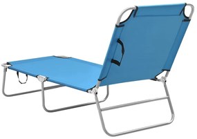 vidaXL Ξαπλώστρα Πτυσσόμενη Τιρκουάζ Μπλε από Ατσάλι / Ύφασμα