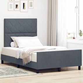 vidaXL Κρεβάτι Σκελετός Σκούρο Γκρι 120x200 εκ. Βελούδο