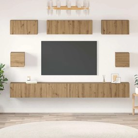 vidaXL Σετ επίπλου τηλεόρασης 8 pcs Artisan Oak Επεξεργασμένο ξύλο