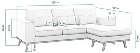 Γωνιακός Καναπές Seattle K120, Beige, Καφέ, 220x160x85cm, Πόδια: Ξύλο | Epipla1.gr