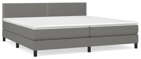 ΚΡΕΒΑΤΙ BOXSPRING ΜΕ ΣΤΡΩΜΑ ΣΚΟΥΡΟ ΓΚΡΙ 200X200 ΕΚ. ΥΦΑΣΜΑΤΙΝΟ 3140002