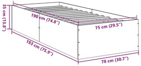 ΠΛΑΙΣΙΟ ΚΡΕΒΑΤΙΟΥ SONOMA ΔΡΥΣ 75 X 190 ΕΚ. ΕΠΕΞΕΡΓΑΣΜΕΝΟ ΞΥΛΟ 841988