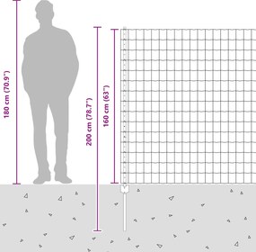 vidaXL Περίφραξη Euro με Στήλη 10 x 1,6 m Γαλβανισμένος Χάλυβας Ασημί