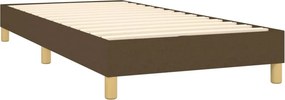 vidaXL Κρεβάτι Boxspring με Στρώμα Σκούρο Καφέ 80x200 εκ. Υφασμάτινο