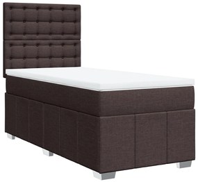 ΚΡΕΒΑΤΙ BOXSPRING ΜΕ ΣΤΡΩΜΑ ΣΚΟΥΡΟ ΚΑΦΕ 90X190 ΕΚ. ΥΦΑΣΜΑΤΙΝΟ 3293840