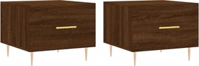 vidaXL Τραπεζάκια Σαλονιού 2 τεμ Brown Oak 50x50x40 εκ Επεξ. Ξύλο