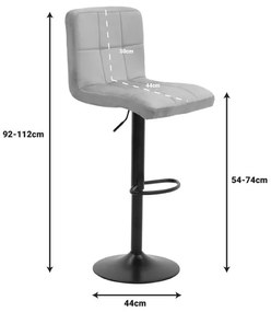 Σκαμπό μπαρ Remina πτυσσόμενο μπεζ βελούδο-βάση μαύρο μέταλλο 44x44x112εκ 2αδα 44x44x112 εκ.