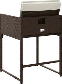 vidaXL Καρέκλες Κήπου 4 τεμ. Καφέ Συνθ. Ρατάν Μαξιλάρια