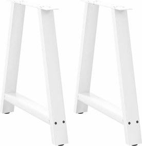 vidaXL Πόδια Τραπεζαρίας σε Σχήμα Α, 2 τεμ. Λευκά 70x(72-73) εκ. Ατσάλι
