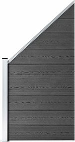 vidaXL Σετ Πάνελ Περίφραξης Μαύρο 1657 x (105-186) εκ. από WPC