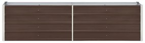vidaXL Ζαρντινιέρα Υπερυψωμένη Καφέ 240x40x45 εκ. Γαλβανισμ. Χάλυβας