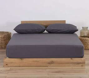 Σεντόνι Υπέρδιπλο Μακό Με Λάστιχο Jersey 727-D.Grey 160x200+30 - Nef-Nef Homeware