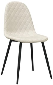 vidaXL Καρέκλες Τραπεζαρίας 2 τεμ. Κρεμ Λευκό Βελούδινες