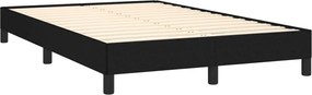 vidaXL Κρεβάτι Boxspring με Στρώμα Μαύρο 120x190 εκ. Υφασμάτινο