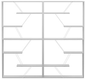 Βιβλιοθήκη Tars γκρι-λευκό 168x24x157εκ 168x24x157 εκ.