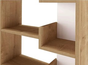 Βιβλιοθήκη Oppa Megapap χρώμα sapphire oak/λευκό 60x22x162εκ.