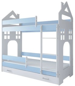 Παιδική Κουκέτα  με Συρτάρι  House  White + Blue  80x180cm  BC50024 BabyCute (Δώρο τα Στρώματα)