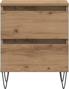 vidaXL Κομοδίνο 2 pcs artisan δρυς 40 x 35 x 50 εκ. Επεξεργασμένο ξύλο