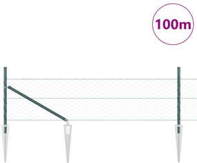 vidaXL Περίφραξη Εξαγώνου Πράσινη 0.5x100 μ Ατσάλι
