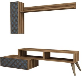 Σύνθεση Τηλεόρασης Planet 845HCT3046 150x37,2x37,8cm Walnut-Blue