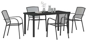 vidaXL Σέτ φαγητού για κήπο 5 pcs Ανθρακί Χάλυβας με επίστρωση πούδρας