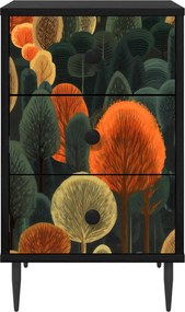 vidaXL Κομοδίνο ZAANDAM 2 τμχ. Μαύρη Δρυς 36 x 33 x 61 εκ.