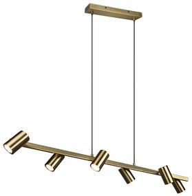 Κρεμαστό Φωτιστικό Ράγα 115xH150cm Old Brass 6xGU10 Trio Lighting  Marley 302400604